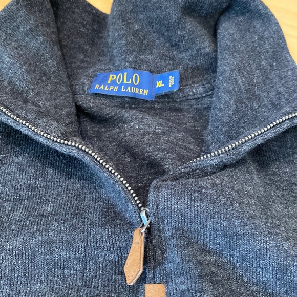 Men’s pullover sweater 1/4 front zipper by Polo. Size XL. Black. - Picture 2 of 5